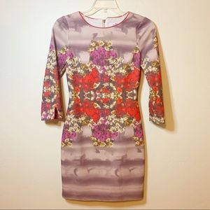 Badley Mischka floral printed dress